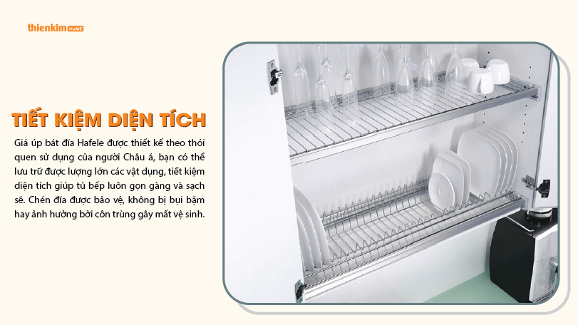 Tiết kiệm diện tích Giá úp chén đĩa 600mm Hafele 544.06.024